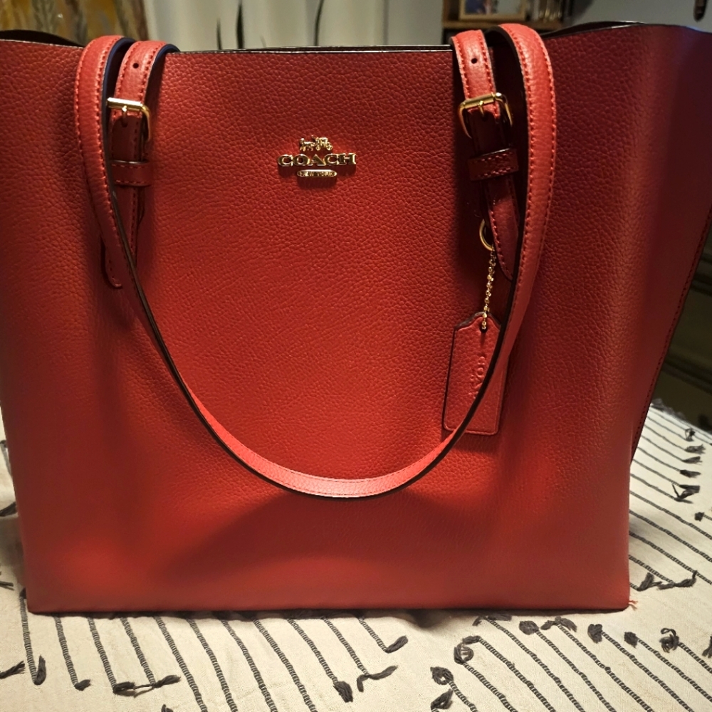 Coach Red Purse Mollie Tote